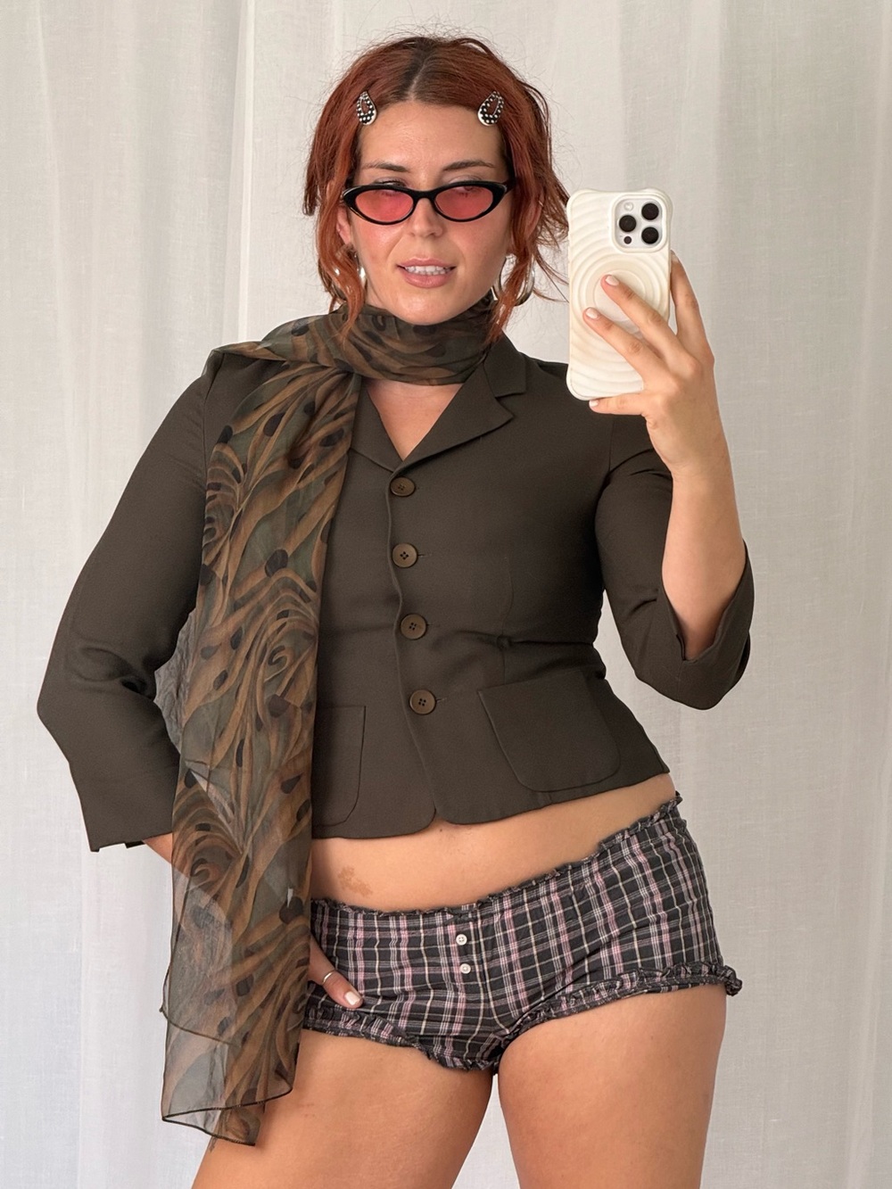 ✧ 90s sheer abstract sarong scarf ✧